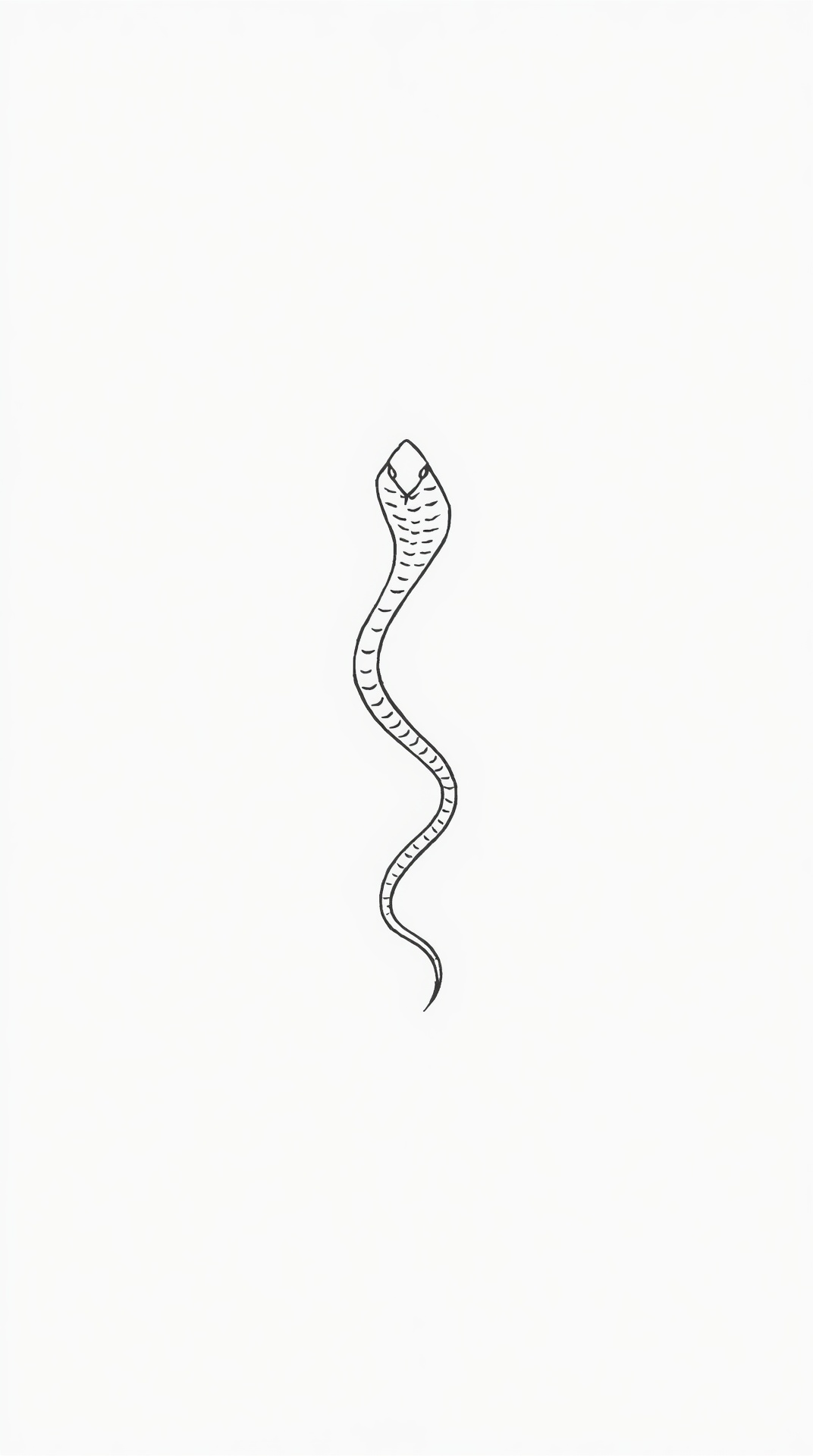Minimalist coiled snake in continuous thin line art