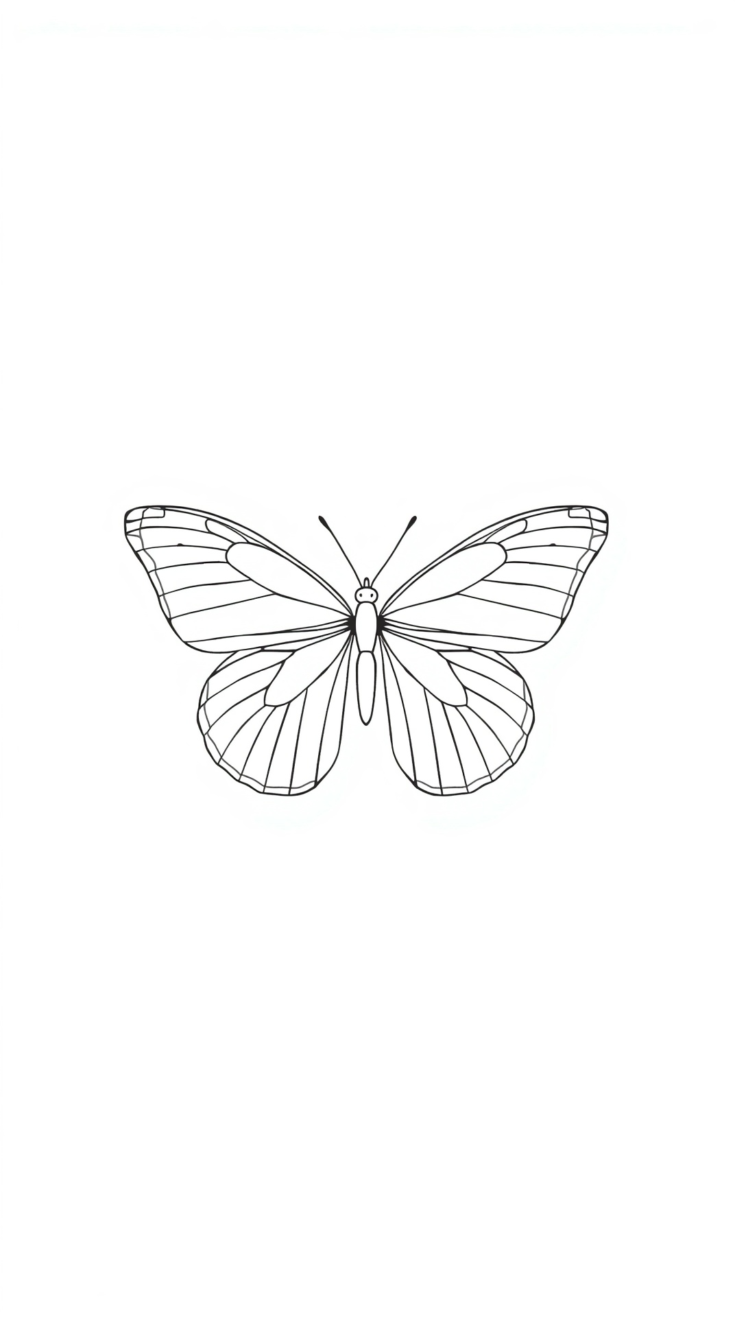 Elegant fine line butterfly with thin spread wings